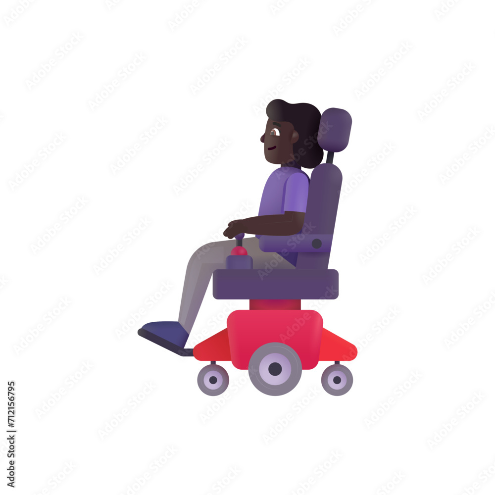 Woman in Motorized Wheelchair: Dark Skin Tone