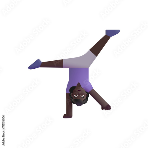 Woman Cartwheeling : Dark Skin Tone