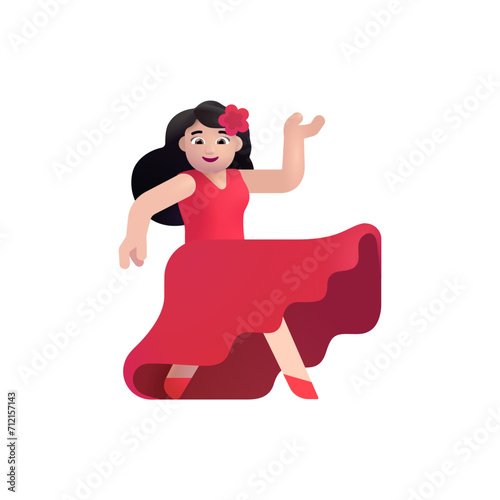 Woman Dancing: Light Skin Tone