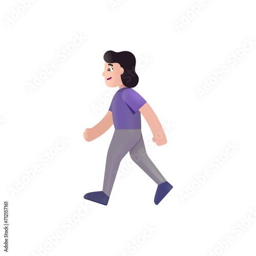 Woman Walking: Light Skin Tone
