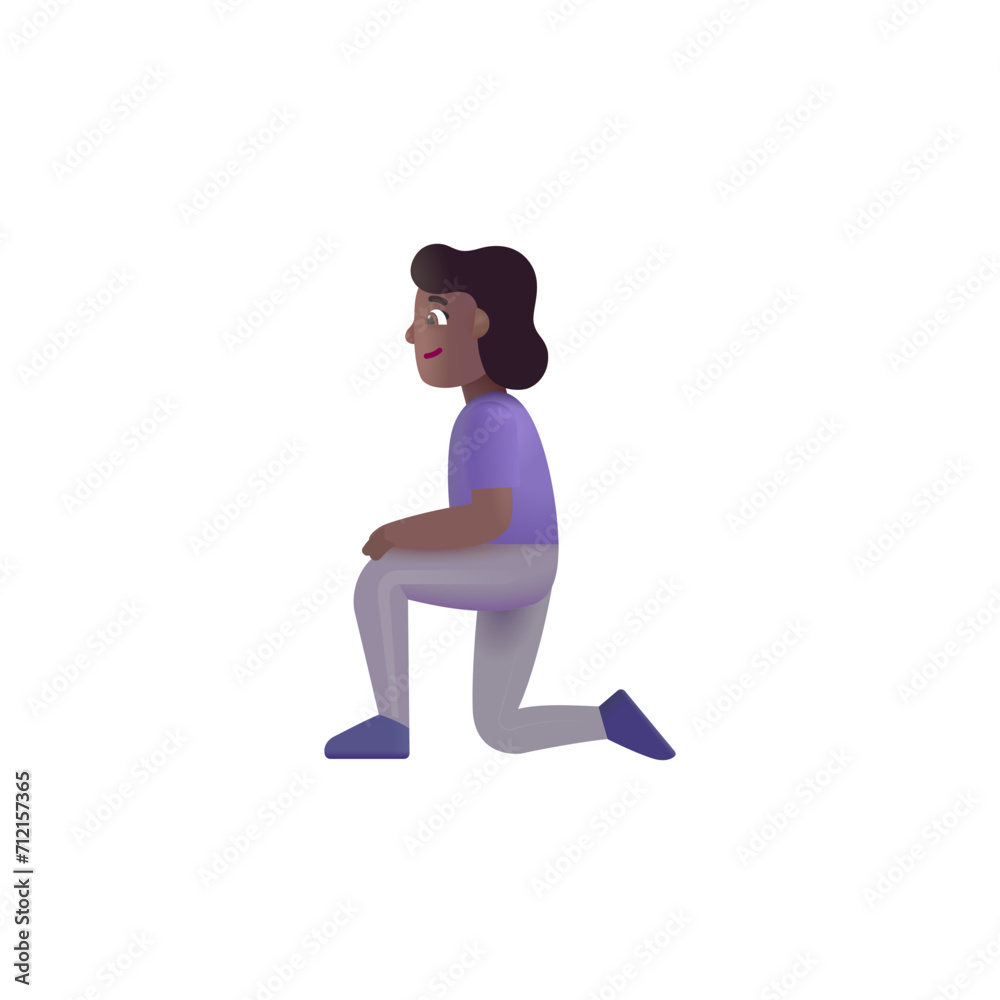 Woman Kneeling: Medium-Dark Skin Tone