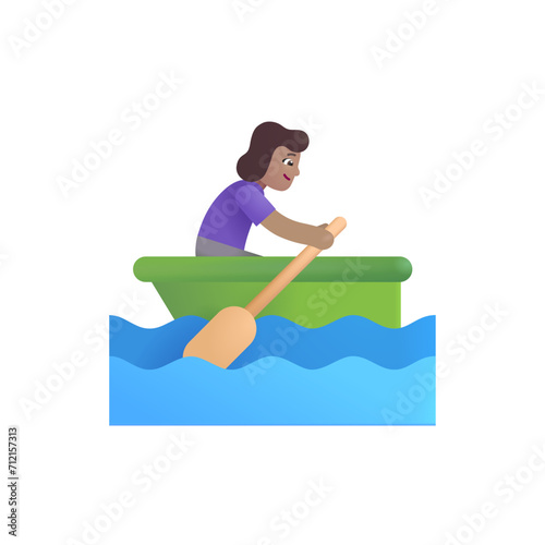 Woman Rowing Boat  Medium Skin Tone