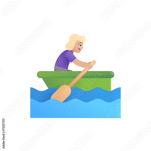 Woman Rowing Boat  Medium-Light Skin Tone