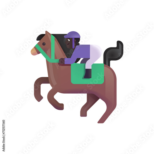 Horse Racing: Dark Skin Tone