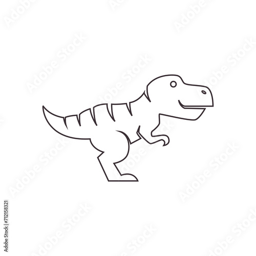 cute dino icon logo design vector