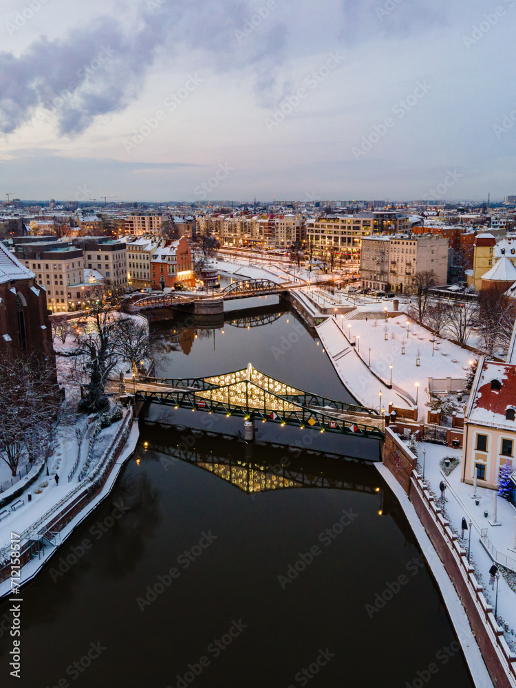 Obraz premium Zimowy Wrocław