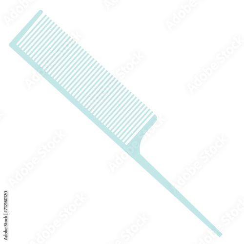 Plastic hair comb on a white background. Barber and salon equipment. Tool for a hairdresser.