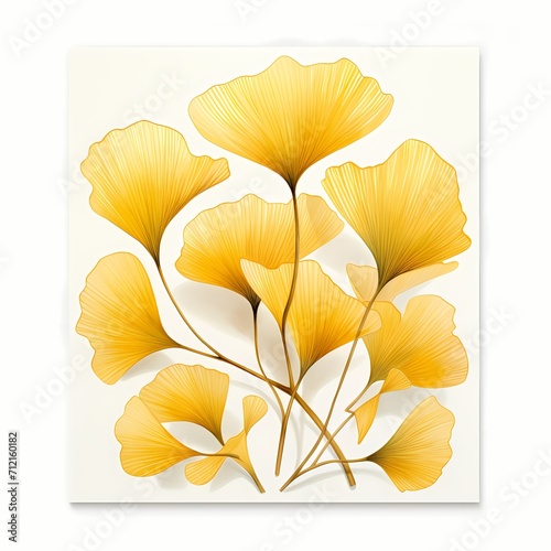yellow ginkgo leaves illustration