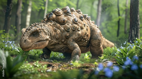 Ankylosaurus in its natural habitat