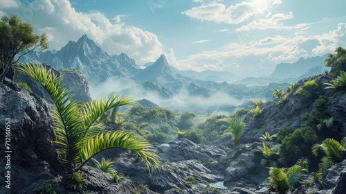 Beautiful Jurassic landscape