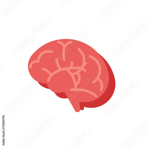 The human brain vector icon, Mind symbol.