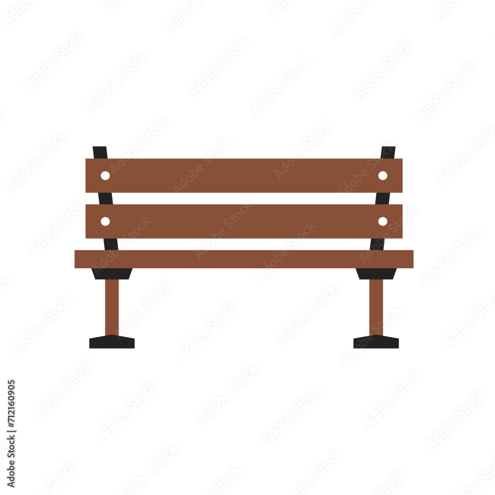 Bench park. Garden bench furniture chair. Street wooden seatpark bench vector illustration flat style. Bench park. Garden bench furniture chair. Street wooden seatpark bench vector illustration flat style.