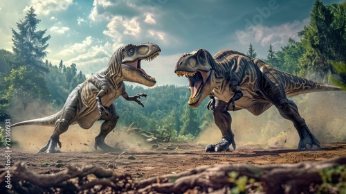 Dinosaur battle in its natural habitat © shooreeq
