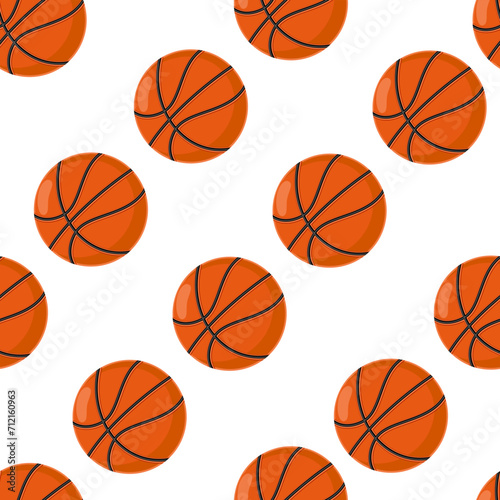 Basketball ball vector cartoon seamless pattern background for wallpaper, wrapping, packing, and backdrop.