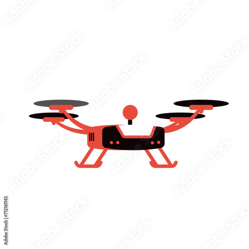 Drone  flat vector. Air Video and Photography. Flying quadrocopter with camera. Vector illustration for banner.