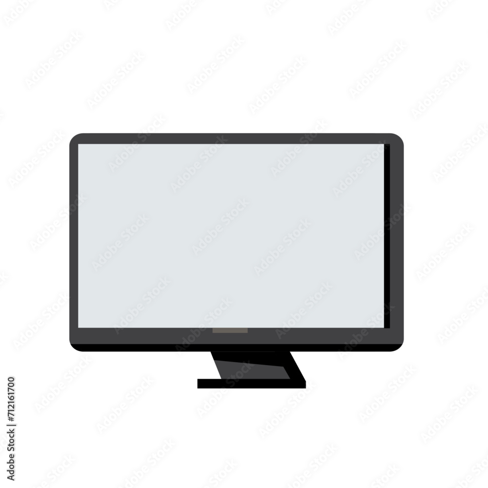 computer display isolated on white background. blank monitor. Vector flat illustration computer display isolated on white background. blank monitor. Vector flat illustration