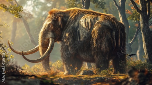 Huge ancient mammal in its natural habitat