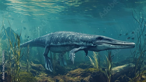 Ichthyosaur in its natural habitat photo