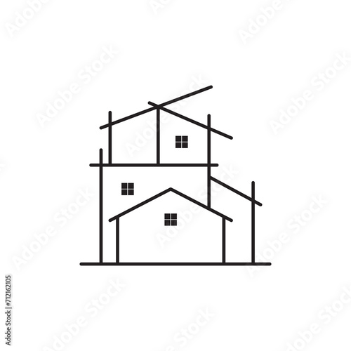 house construction icon logo design vector