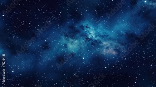 Starry galaxy abstract blue cosmic background photo