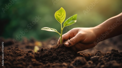 Person planting a tree as a symbol of growth, investment and sustainability