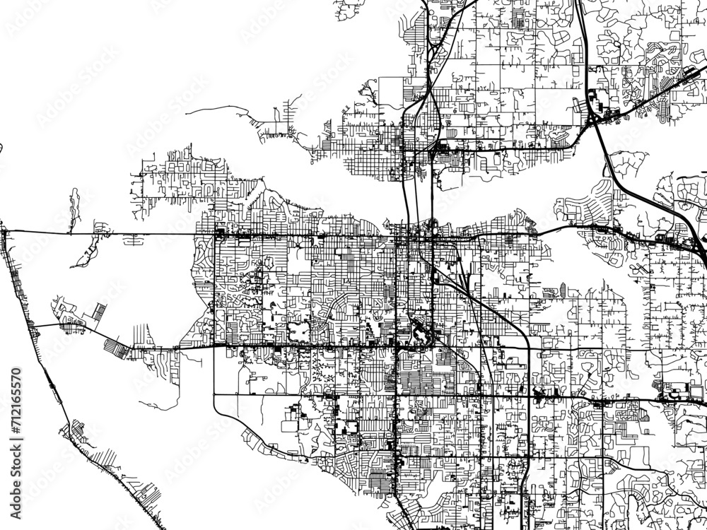 Vector road map of the city of  Bradenton  Florida in the United States of America with black roads on a white background.