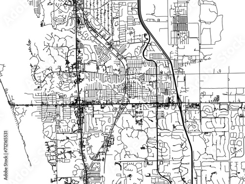 Vector road map of the city of  Bonita Springs  Florida in the United States of America with black roads on a white background.
