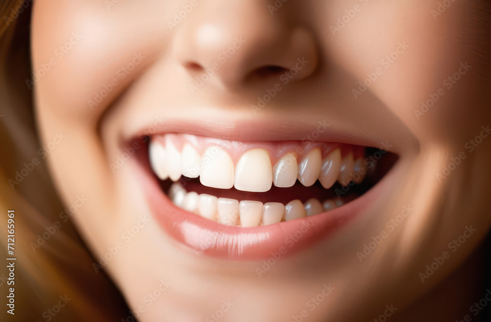 Banner with perfect smile on white teeth close up, winning woman smile, dental care and dentistry, dentistry, copy space Banner with perfect smile on white teeth close up, winning woman smile, dental care and dentistry, dentistry, copy space