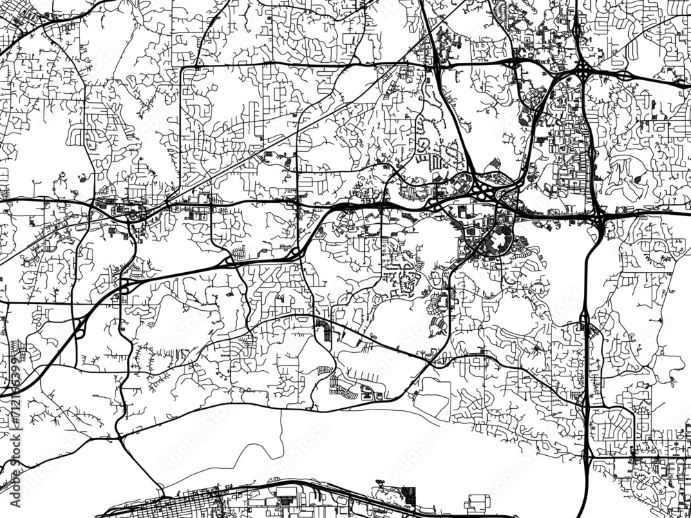 Vector road map of the city of  Eden Prairie  Minnesota in the United States of America with black roads on a white background.