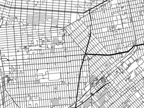 Vector road map of the city of  East Flatbush  New York in the United States of America with black roads on a white background.