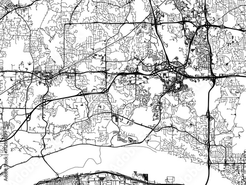 Vector road map of the city of  Eden Prairie  Minnesota in the United States of America with black roads on a white background. photo