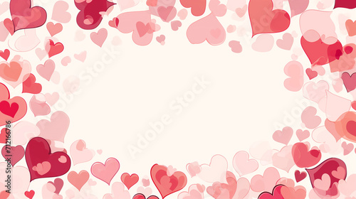 A hearts border like frame,flat style, generative ai.