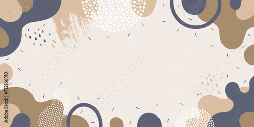 Cute doodle pattern background with abstract shapes and dots. Modern vector pattern for Banner, Flyer, Cover...