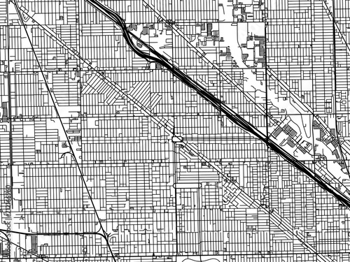 Vector road map of the city of Logan Square Illinois in the United States of America with black roads on a white background.