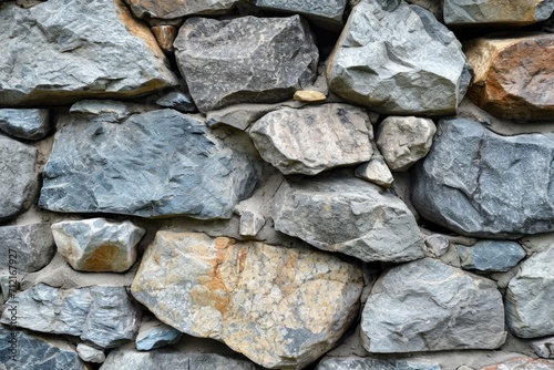 Stone wall texture background - grey stone siding with different sized stones