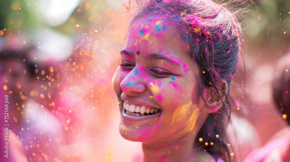 Bright pigments, playful splatters, and laughter capture the essence of Holi revelry