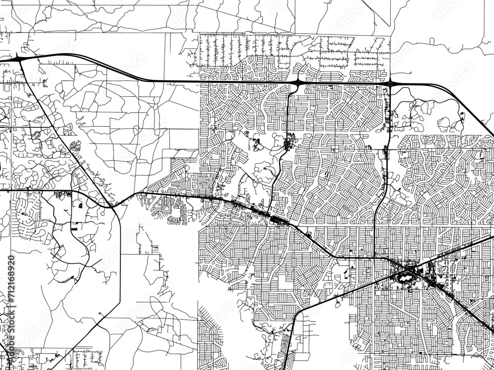 Vector road map of the city of  North Port  Florida in the United States of America with black roads on a white background.