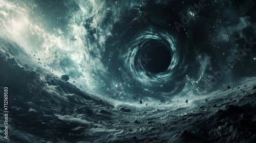 Giant Alien Vortex in Space Background - Gigantic Scale, in the Cinestill Movie Poster Style created with Generative AI Technology