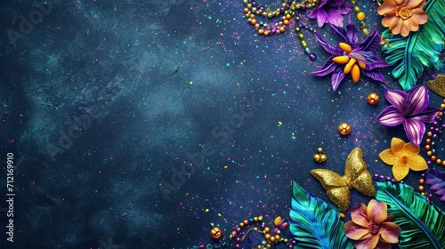 beautuful Mardi Gras Carnival background with copy space
