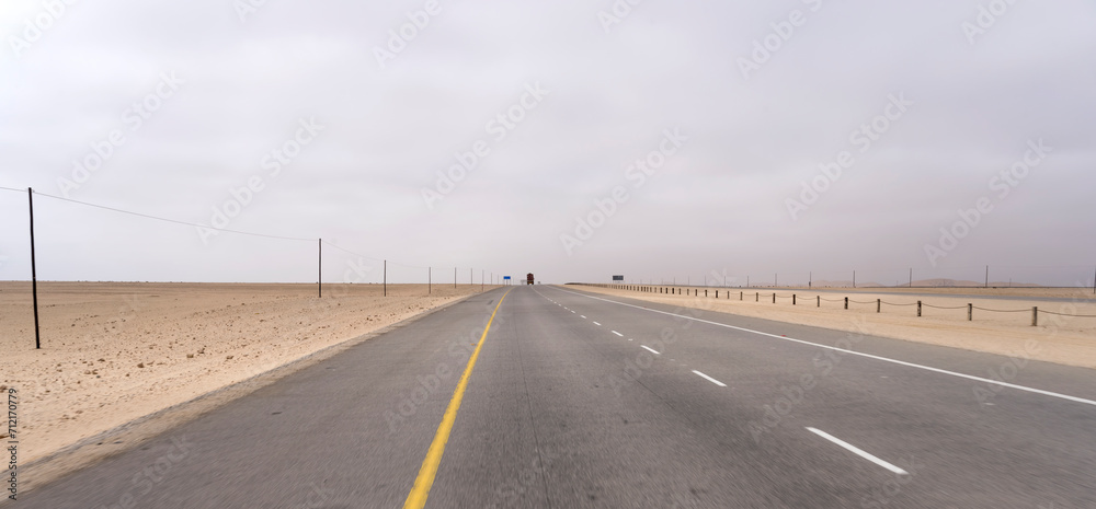 tar road in desert countryside, near Walvis Bay, Namibia tar road in desert countryside, near Walvis Bay, Namibia