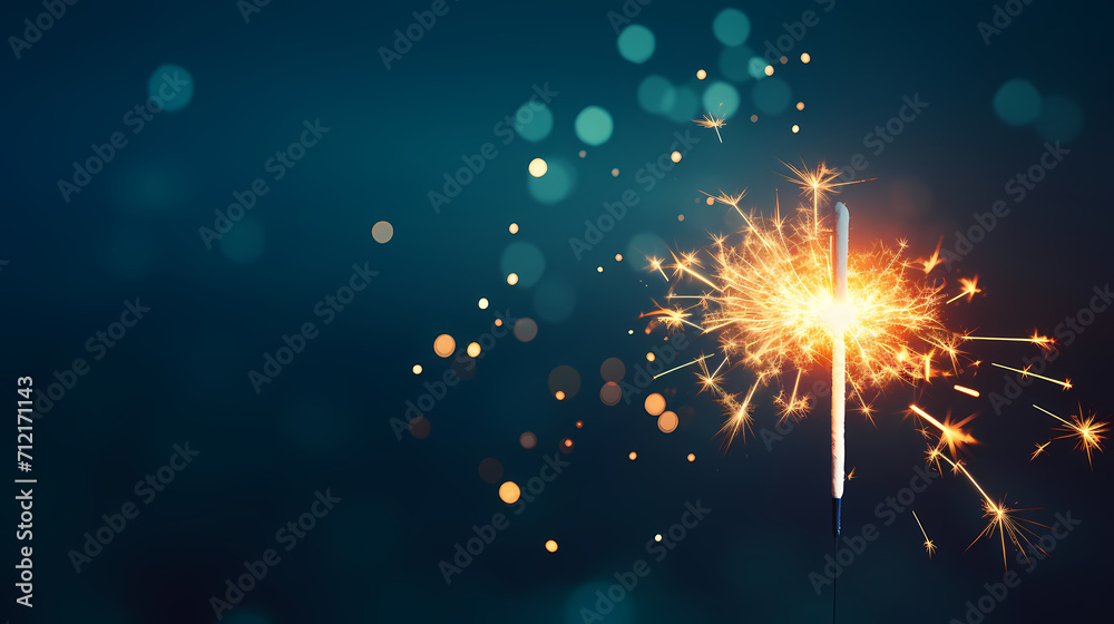 Obraz premium Beautiful fireworks background at night for holiday decoration