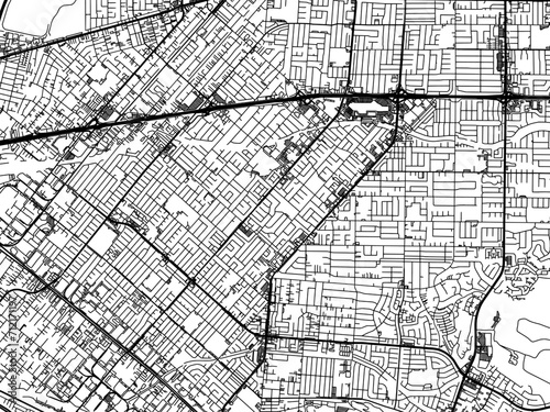 Vector road map of the city of  West Covina  California in the United States of America with black roads on a white background. photo