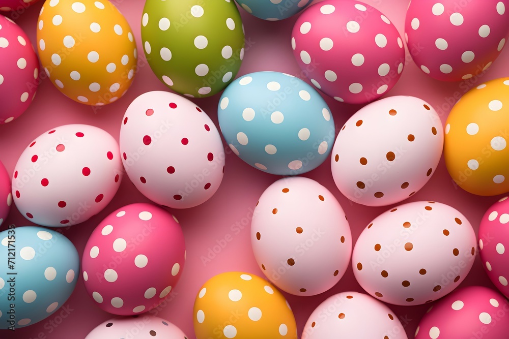 Easter Celebration: Polka-Dotted Eggs on Pink