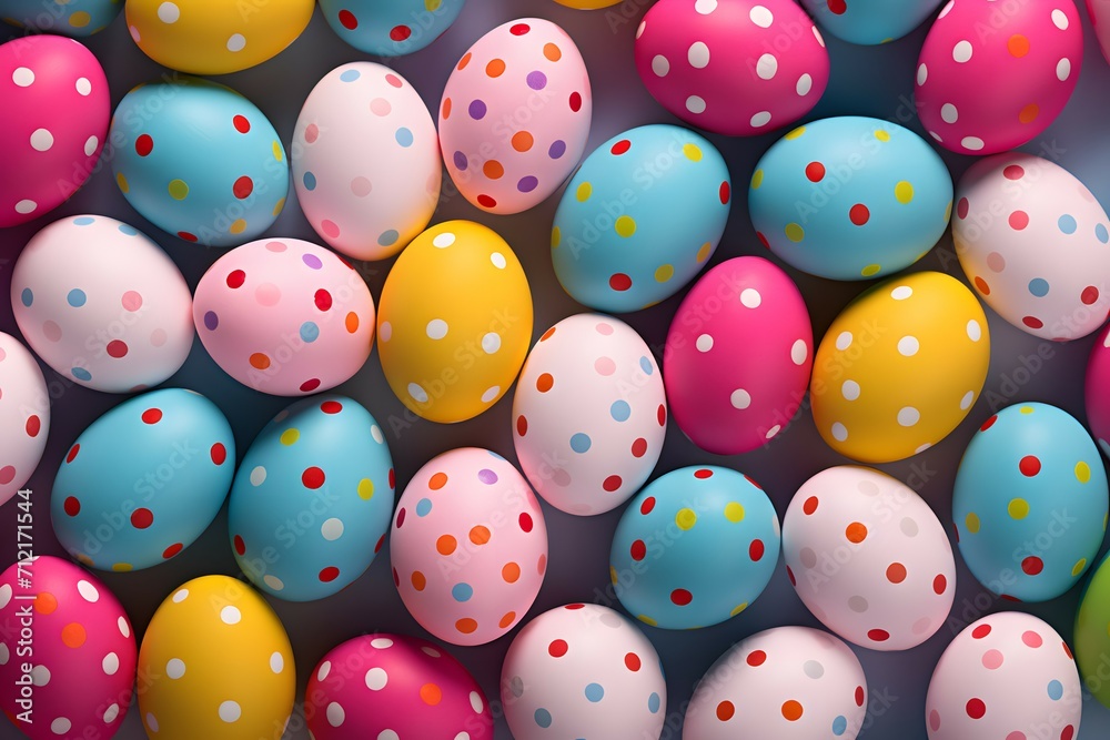 Easter Celebration: Polka-Dotted Eggs on Pink