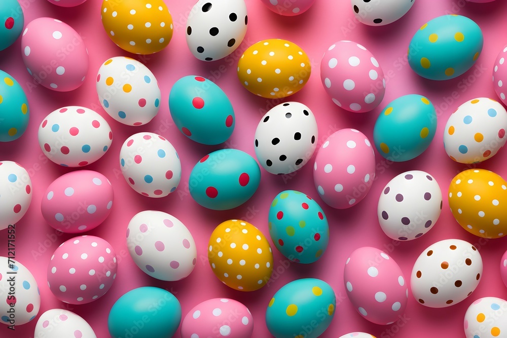 Easter Celebration: Polka-Dotted Eggs on Pink