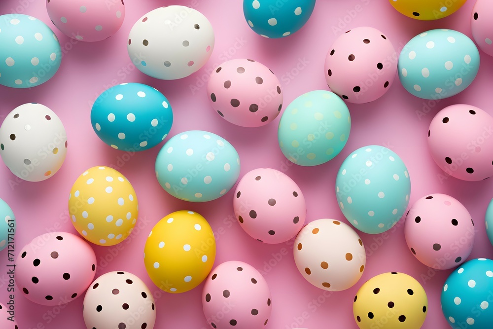 Easter Celebration: Polka-Dotted Eggs on Pink