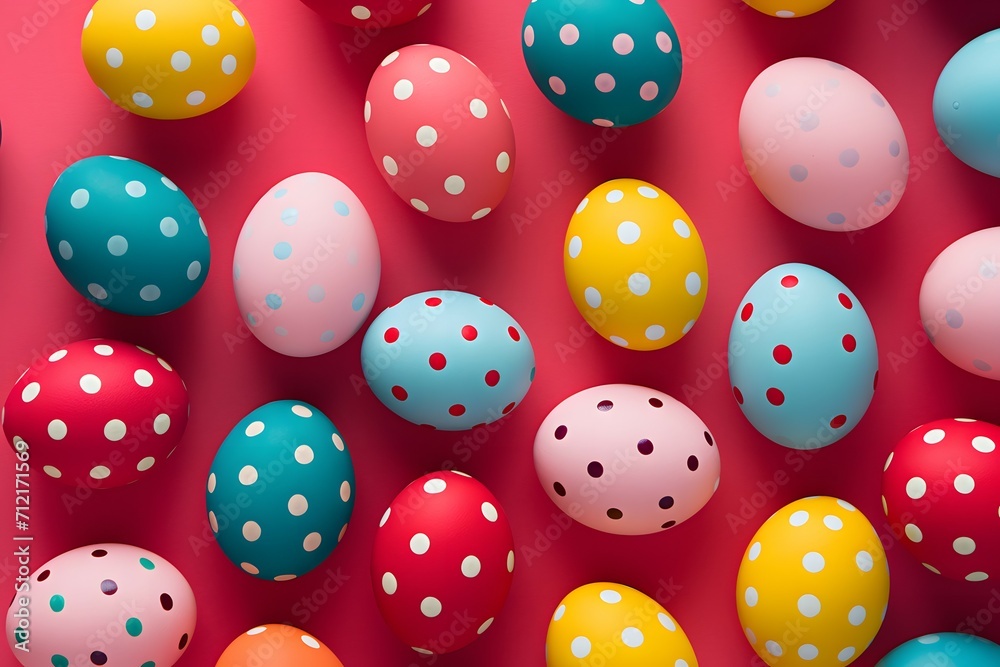 Easter Celebration: Polka-Dotted Eggs on Pink