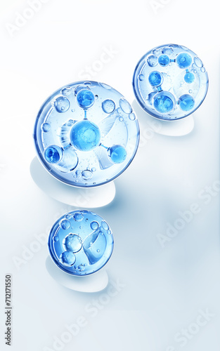 3D rendered microscopic particle essence structure