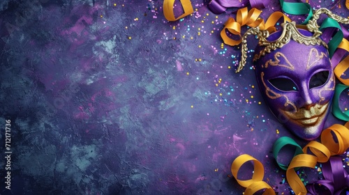 beautuful Mardi Gras Carnival background with copy space