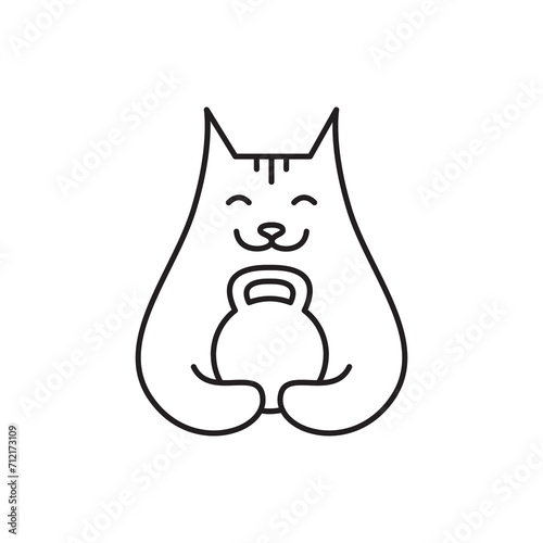 cute cat pets mascot cartoon icon logo design vector